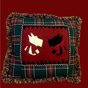 MacKenzie-Childs Scottie Dog Tartan Pillow